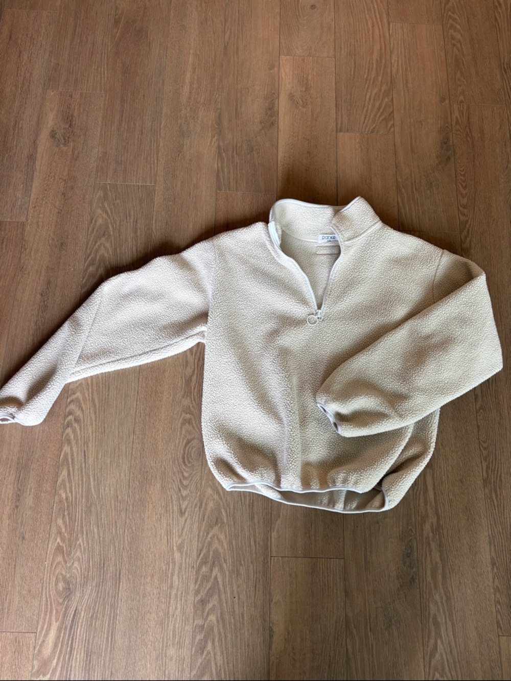 Parke Cozy Cream Fleece Half-Zip Jacket - Picture 3 of 5